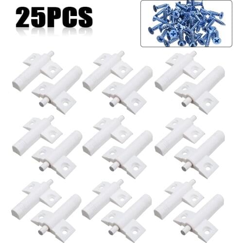 25pcs Plastic Cabinet Damper Buffers 13.3mm White Kitchen Cabinet Door Stop Drawer Kitchen Cabinet Parts