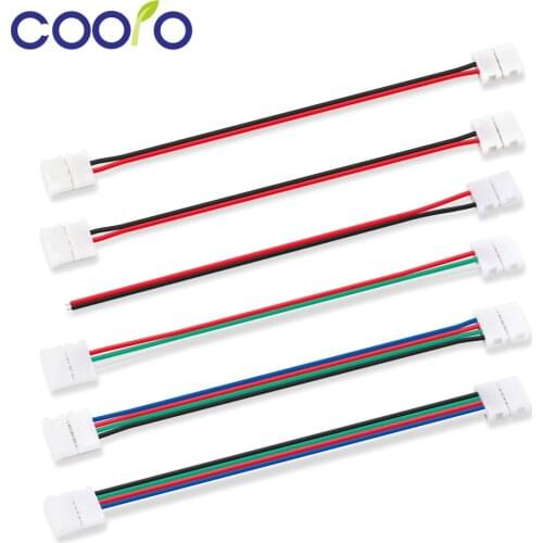 5PCS/Lot 4Pin 5Pin LED Strip Connector for RGB RGBW RGBWW Color 5050 LED Strip Wire Connection Extension Connector Cable