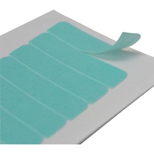 5 Sheets 60pcs Hair Extension Glue Strips 4*0.8cm Wig Sticker Self Adhesive Double Sides Waterproof Wig Glue Long Lasting Tools