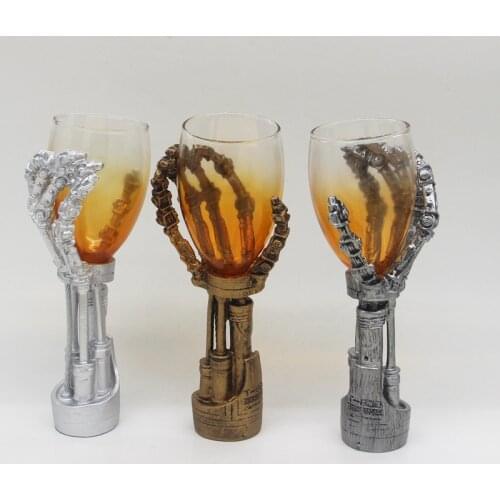 The Terminator judgment day hand goblet Whiskey glass cup Cool Resin Hand Grip Copo Beer Wine Cup T-800
