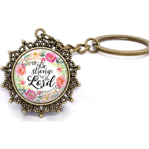 VILLWICE I Am With You Always Bible Verse Key Chains Vintage Quote Scripture Faith Jewelry For Women Men Christian Gifts 2018