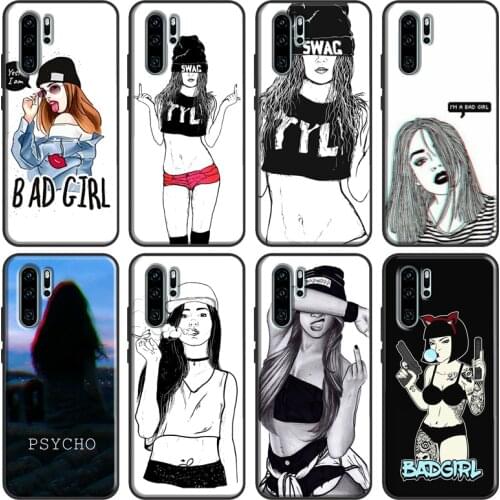 Bad Girl Case For Huawei P Smart 2019 Z Nova 5T P40 P20 P30 Pro Mate 20 Lite Honor 10i 8X 9X Cover