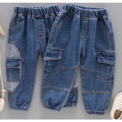 Jeans For Girls Pockets Girl Jeans Patchwork Kids Jeans Girls Spring Autumn Baby Girl Clothes