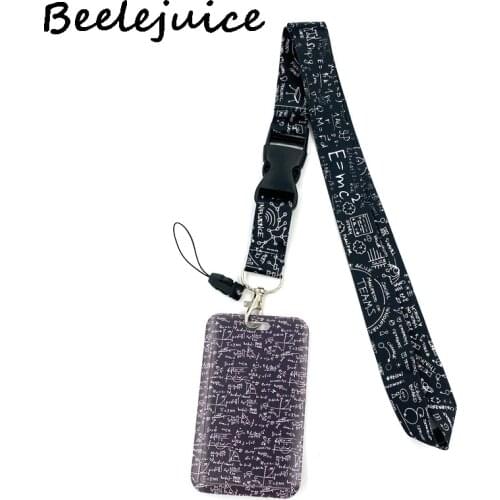 Math Equation Credit Card ID Holder Bag Student Women Travel Bank Bus Business Card Cover Badge Accessories Gifts Lanyard Straps