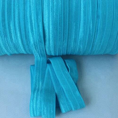 90colors!5/8"inch solid fold over elastic FOE girls' hair tie accessories DIY webbing headband 50 yards/lot 340 Turquois
