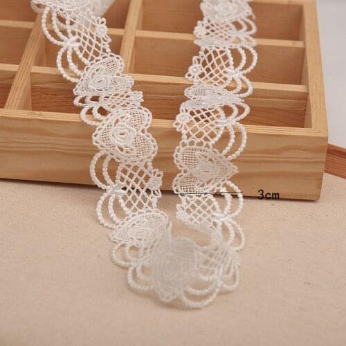Exquisite White Polyester Cotton Embroidery Ribbon 3d Flowers Lace Collar Trim Dress Curtains Hat Sewing Supplies
