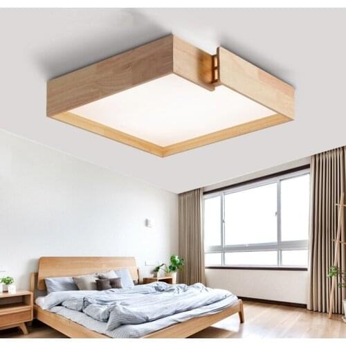Creative wooden Ceiling Lights bedroom lamp Japanese tatami log lamp Nordic style led master bedroom lamp LU824424
