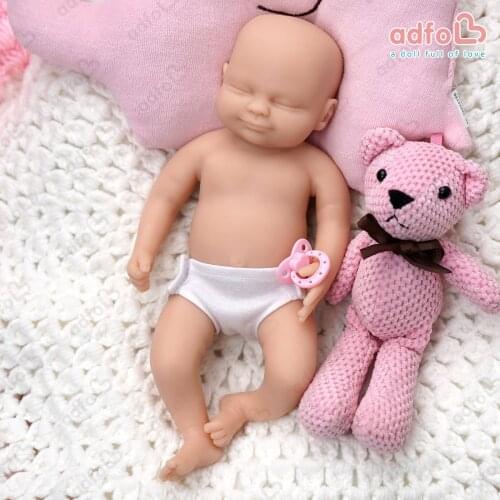 ADFO 12 Inches Reborn Baby Doll Realistic Full Soft Silicone Newborn Lifelike Anti Stress 26CM Dolls Washable Girl Gifts