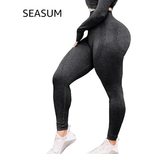 SEASUM High Waist Seamless Leggings Push Up Leggins Sport Women Fitness Running Yoga Pants Elastic Trousers Gym Girl Tights