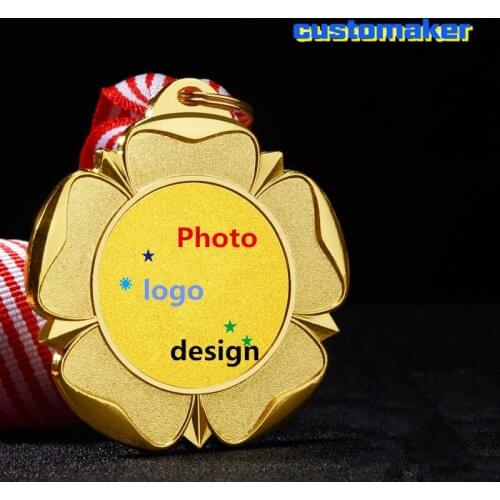 10pcs Kids Childrens Gold Winner Medals with Ribbon Custom made text double side customized 1st 2nd 3rd Place Awards