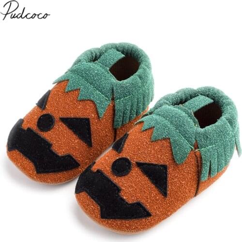 Infant Newborn Baby Girls Boys Halloween First Walkers Pumpkin Cartoon Anti Slip Festival Shoes Soft Prewalkers