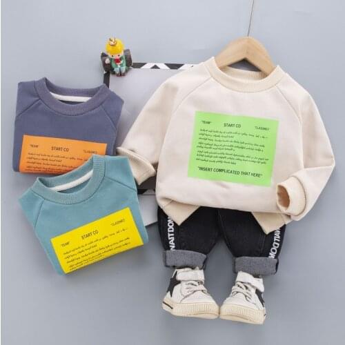 New Boys Spring Autumn Cotton Children Sport Clothes Patchwork T-shirt Pants 2Pcs/sets Infant Out Kids Toddler Casual Tracksuit