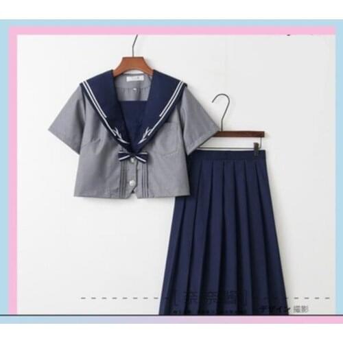 Single-breasted Jk School Uniform Cute Girl Daily Sailor Suit Dress Jpanese Kawaii Exquisite Embroidery Bowknot Preppy Suit
