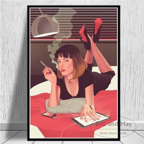 Posters And Prints Pulp Fiction Quentin Tarantino Canvas Painting Wall Art Picture Vintage Movie Decorative Home Decor Affiche