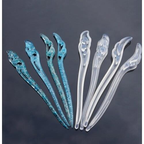 Transparent Hairpin Silicone Special Mould For Resin Real Flower DIY Hair Jewelry Making Mold Epoxy Resin Molds