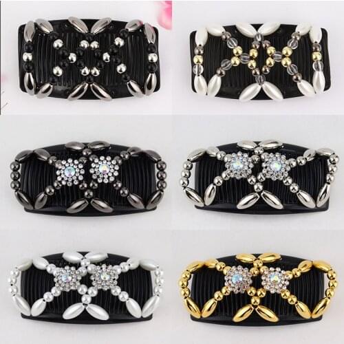 Hot Style Handmade Beaded Hair Comb, Fashionable and Ever-changing Ladys Magic Hair Comb, Headdress, Double-row Insert Comb