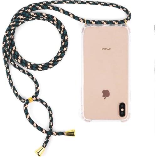 Luxury Transparent Clear Phone Case Crossbody Necklace Cord Lanyards With Rope For iphone 12 7 8 Plus X XR XS 11 Pro Max Cover
