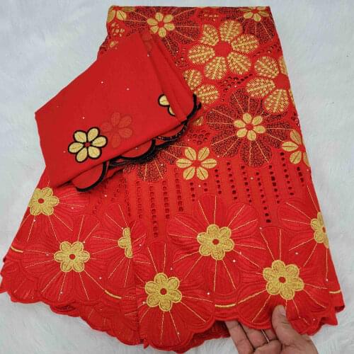 7yard Swiss lace fabric 2021 latest heavy beaded embroidery African 100% cotton fabrics Swiss voile lace popular Dubai style