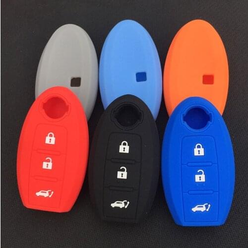 Silicone rubber car key cover case for Nissan Micraqashqai skyline Juke Alissa x-trail 3 button key