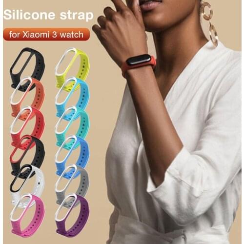 Suitable For Xiaomi Mi 3 Replacement Wrist Strap Solid Color Monochrome Millet Bracelet 3 Silicone Replacement Wristband