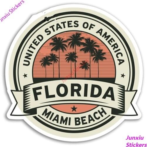 Miami Florida Vinyl Stickers America Sticker Laptop Luggage Bumper Decals Waterproof Car Accessories Decoration KK13*13cm
