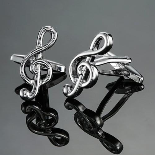 DY New high quality silvery plating treble music symbol Cufflinks fashion Mens French shirt Cufflinks free shipping