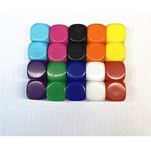 10Pcs Acrylic 16mm Multicolor Blank Dice Rounded Corner #16 Teaching Props Game Board Games Accessories Mathematical Tools