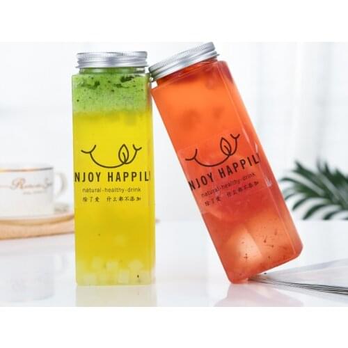20pcs/lot 500ml Milk Tea Coffee Beverage Freshly Juice Plastic Tea Bottle Coffee Milk Tea Cold Drink Coffee Shop Sugar Jar