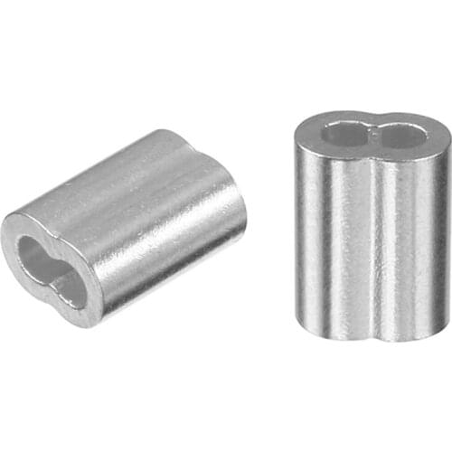 100 Pcs Wire Rope Aluminum Sleeves Clip & 100 Pcs Diameter Wire Rope Aluminum Sleeves