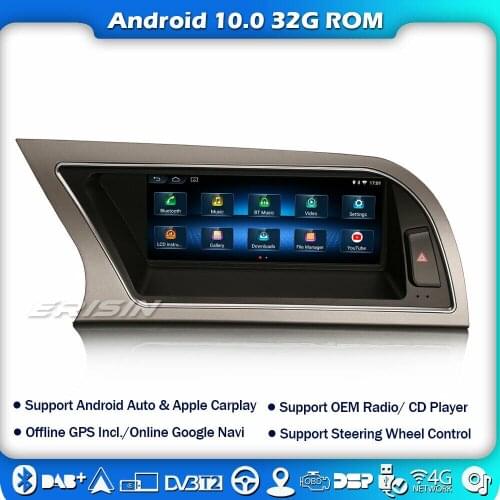 2614 Car Stereo Autoradio CarPlay GPS Sat Nav for Audi A4 2013-2016 DAB+4G WIFI OEM Radio 8.8" IPS Android 10 OBD SWC DVB-T2