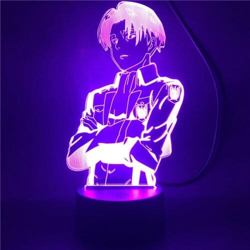 3D LED Table Lamp Anime Attack on Titan for Home Room Decor Light Cool Kid Child Gift Captain Levi Ackerman Figure Night Light