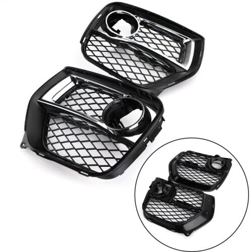 Areyourshop 2x Front Bumper Closed Grid Fog Light Grille Left & Right For BMW X6 2012-2014 Fog Light Grille Car-Styling Parts