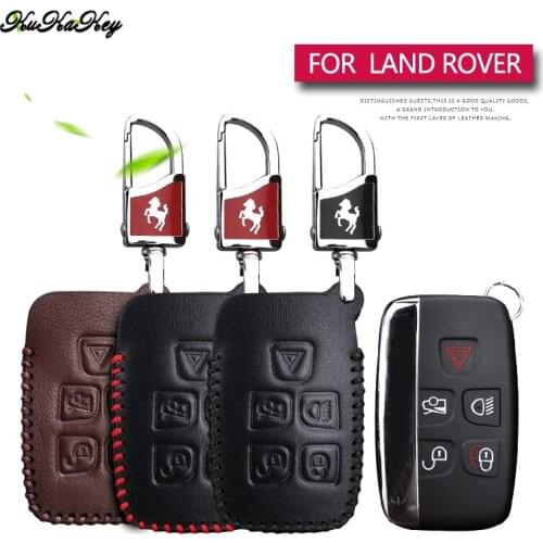 Genuine Leather Car Key Case Cover For Land Rover Discovery 4 2 3 Sport Freelander Defender Range Rover X9 Keychain Accessories