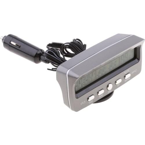 Digital Car Voltage Alarm Temperature Thermometer Clock LCD Monitor Display