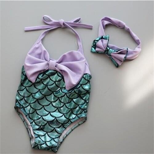 Children Mermaid Swimwear Summer Infant Beachwear Girl One piece Swim Wear
