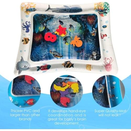 Baby Water Play Mat Toddler Fun Activity Inflatable Mat Tummy Time Toys For Newborns Playmat Infant Crawling Seaworld Carpet