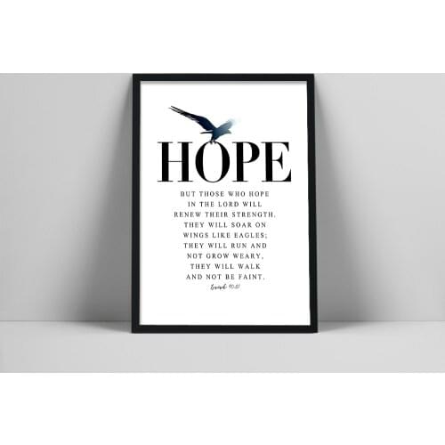 Eagle Print Christian Wall Art Of Isaiah 4031, They Will Soar On Wings Like Eagles, Bible Verse Print For Your Christian Home D