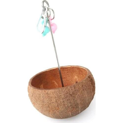 Parrot Bowls Coconut Shell Hanging Feeders for Small Size Birds