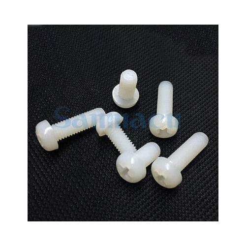 Qty25 M6 Metric Full Nylon Phillips Cross Pan Head Machine Screws