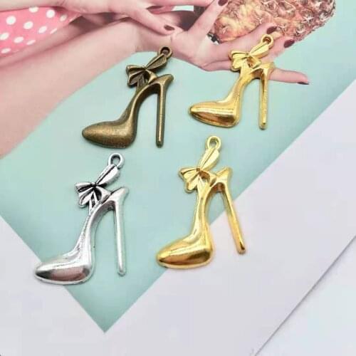 Fashion 20 pcs high-heeled shoes Pendants fit DIY handmade necklace earring bracelet charms Jewelry Making