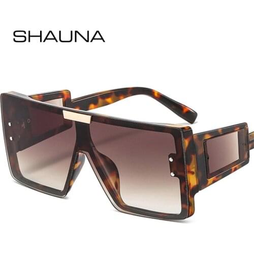 SHAUNA Retro Oversized Square Sunglasses Women Fashion One Piece Gradient Wide Legs Eyewear Men Shades UV400 Nail Sun Glasses