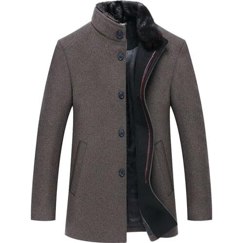 2019 Men Advanced Wool Coats Button Mens Overcoat Windproof Men Cloths Slim Coats for Men Brand Clothing