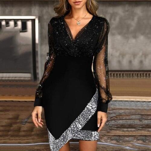 2021 Newnew spring pure color lace evening dress ladies V-neck hollow dress summer mesh + metal piece sexy irregular long skirt