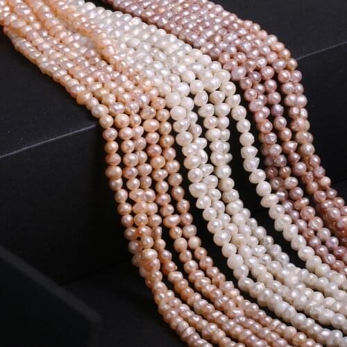 New White Pink Purple Potato-shaped Pearl Beads for Jewelry Making Party Personality Gift Size 3-6mm