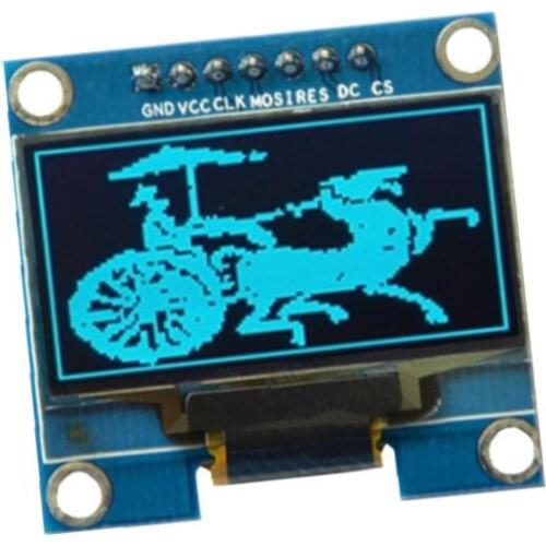 1.3 inch OLED 128x64 blue color display screen module support SPI IIC interface 7 pin