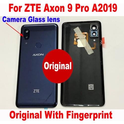 Original with Fingerprint Back Battery Cover Housing Door Rear Case For ZTE Axon 9 Pro A2019 Lid + Camera Glass Lens + Flash