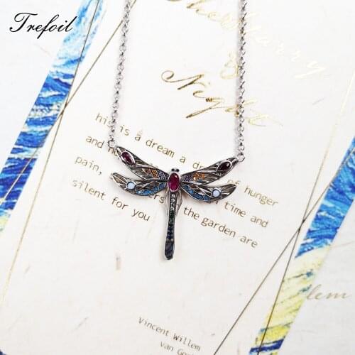 Necklace Dragonfly Link Chain 925 Stering Silver 2021 New Fine Jewelry Europe Style Bijoux Bohemia Gift For Women Girlfriend