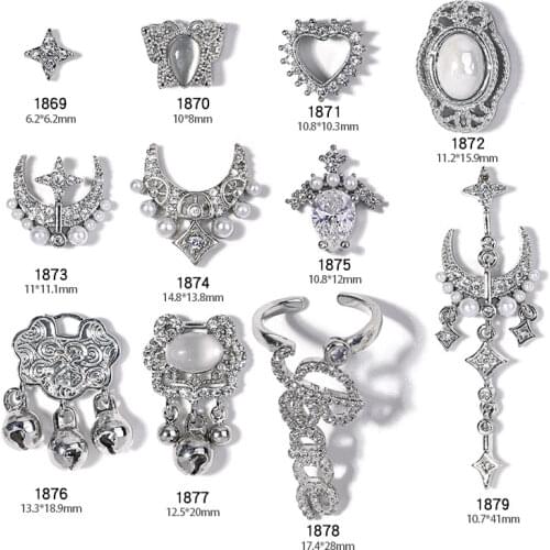 2pcs Charm Luxury Zircon 3D Nail Art Decorations Shiny Diamonds Pearl Crystal Alloy Pendant Design Jewelry Manicure Accessories