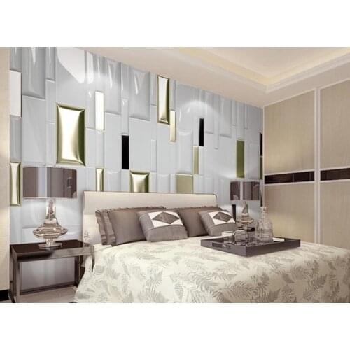 Custom Photo Wallpaper 3d stereo modern stylish golden square Living Room Bedroom TV Sofa Background Home Decor Wall Paper