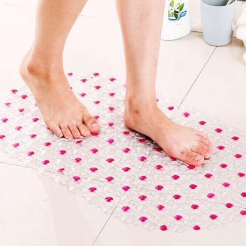 Transparent PVC Bath Mat Non-slip Bathroom Mat Baby Safety Shower Suction Bath Shower Plastic Colorful Point Bead Massage Pad